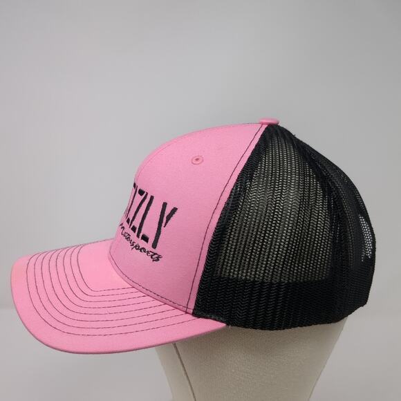 Team Grizzly Motorsports Snapback Trucker Hat Pink One Size Mesh Back Richardson - Picture 3 of 10